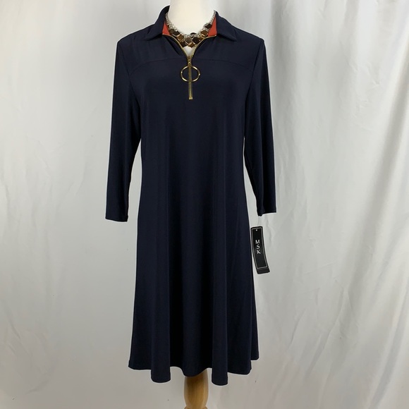 MSK Dresses & Skirts - NWT MSK Navy 3/4 Sleeve Aline MIDI Dress